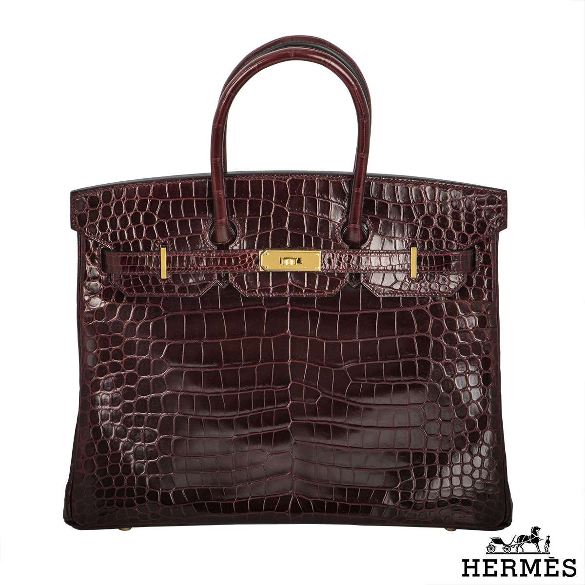Hermés Porosus Crocodile GHW 35cm Birkin Bag | Rich Diamonds